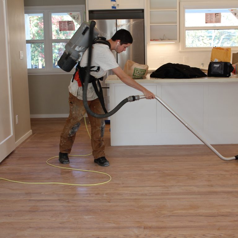 Getting the floor cleaned for finish